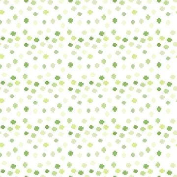 Good luck symbol, Four leaf green clover seamless pattern, background Stock Illustration