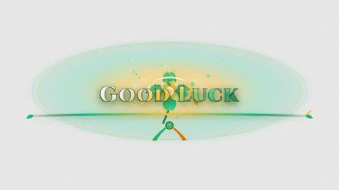 Good luck text with design elements and subtle background details Stock Footage 344626888