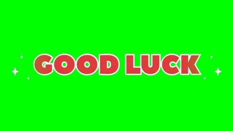 Good luck text green screen animated video Stock Footage 322926659