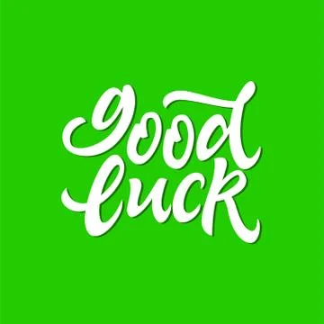 Good Luck - vector hand drawn brush pen lettering Stock Illustration