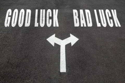 Good luck vs bad luck choice concept Foto stock