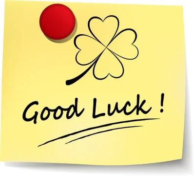 Good luck yellow note Stock Illustration
