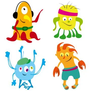 Good monsters set Stock Illustration