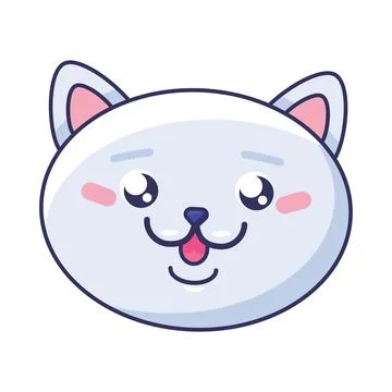Good Mood Kitten Muzzle Head Of Cheerful Kitty Stock Illustration