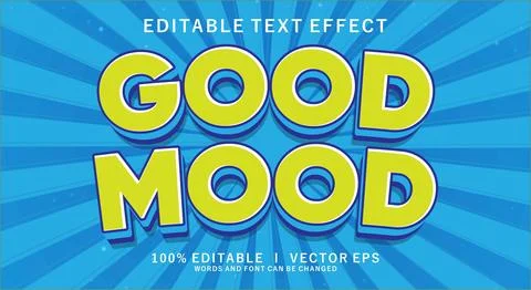 Good mood vector text effect with modern style design Stock Illustration