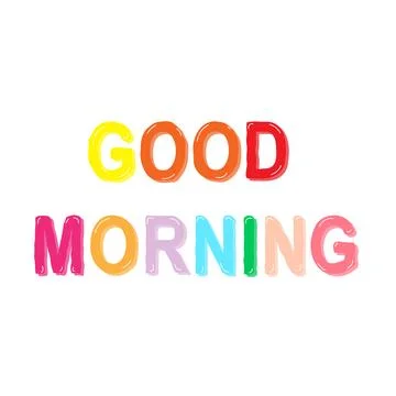 Good morning in Bubble Text Effect Stock Illustration