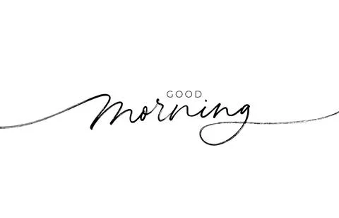 Good morning hand drawn vector lettering phrase. Stock Illustration