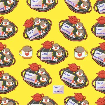 Good morning pattern. Stock Illustration