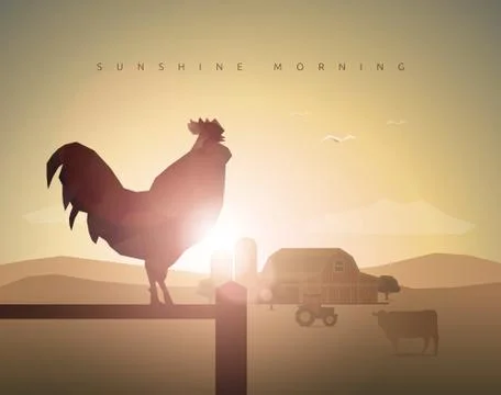 Good morning rooster Stock Illustration