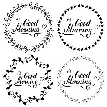 Good morning set Stock Illustration
