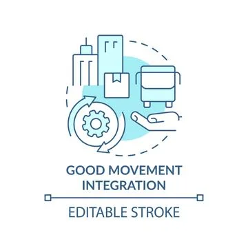 Good movement integration turquoise concept icon 스톡 일러스트