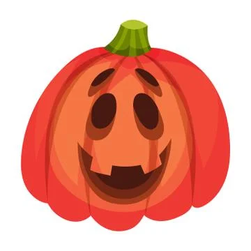 Good natured emotion on a pumpkin. Vector illustration. Stock Illustration