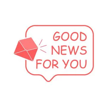 Good news message, vector icon. Stock Illustration