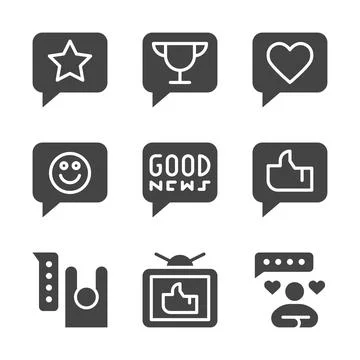 Good news solid icon set イラスト素材