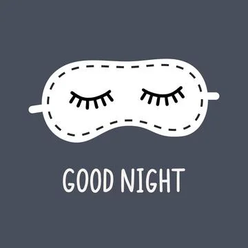 Good Night Abstract Background with Funny Sleeping Mask. Vector Illustration Stock Illustration