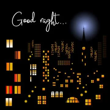 Good night Stock Illustration