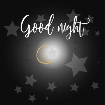 Good night logo design vector 스톡 일러스트