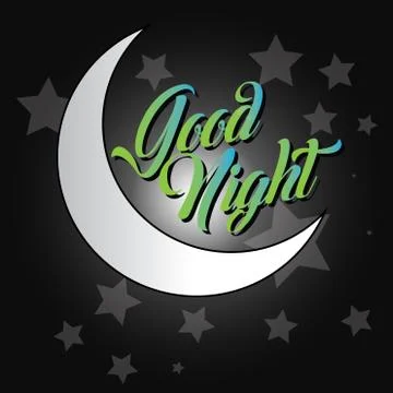 Good night logo design vector Stock Illustration