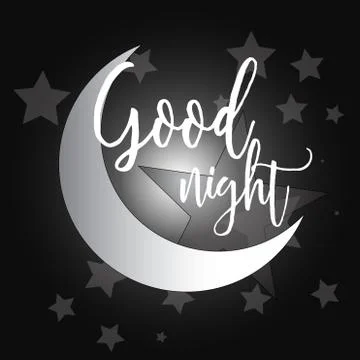 Good night logo design vector Stock Illustration