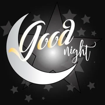 Good night logo design vector Stock Illustration