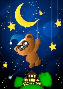 Good night moon Ilustração Stock