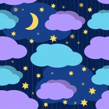 Good Night seamless pattern Stock Illustration