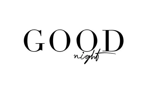 GOOD night text font calligraphy hand written lettering script black color .. 스톡 일러스트