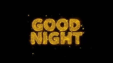 Good Night Text Sparks Particles on Black Background. Stock Footage 116098554
