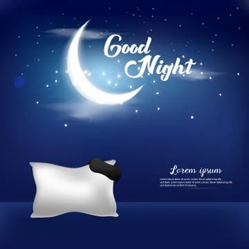 Good Night Vector Illustration Background Template Design Concept Stock Illustration