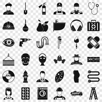 Good occupation icons set, simple style Stock Illustration