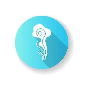 Good odor blue flat design long shadow glyph icon. Perfume scent swirl. Aroma Stockillustratie