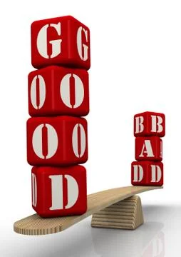 Good or bad. The concept of comparison 스톡 일러스트