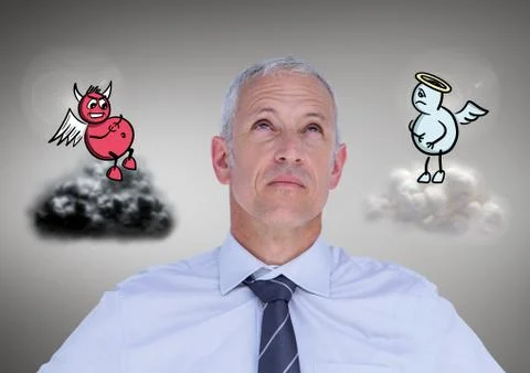 Good Or Bad Conscience graphic image Stockfoto's