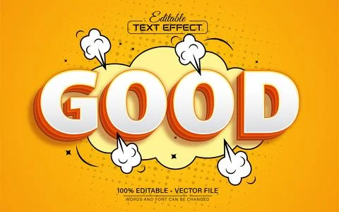 Good orange 3d text effect editable Stock Illustration