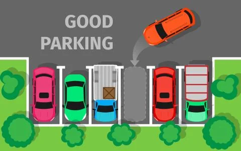 Good Parking Top View 스톡 일러스트