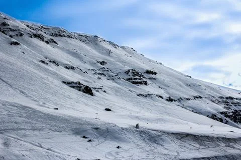 Good places to visit with snow, for example Valle Nevado, Chile Stock Photos