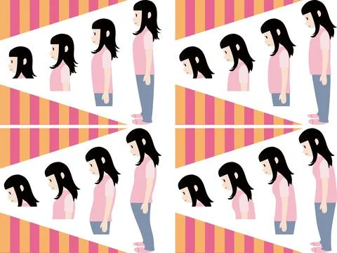 Good posture and bad posture Stock Illustration