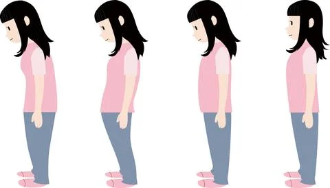 Good posture and bad posture Stock Illustration