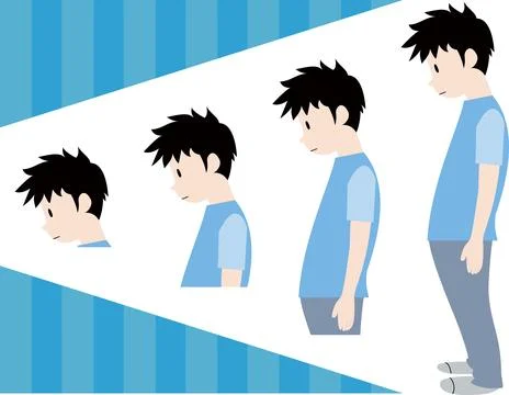 Good posture and bad posture Stock Illustration