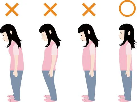 Good posture and bad posture Stock Illustration