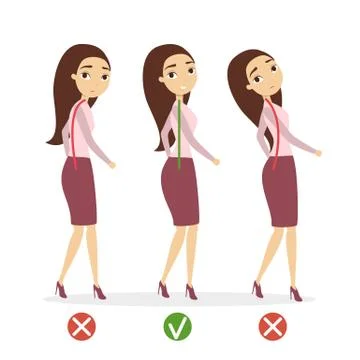 Good posture set. Illustrazione stock