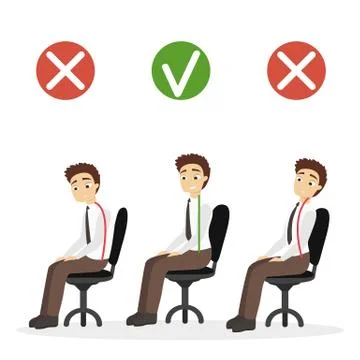 Good posture set. Stock Illustration
