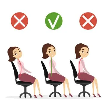 Good posture set. Stock Illustration