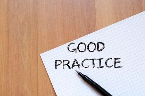 Good practice write on notebook Fotos Stock