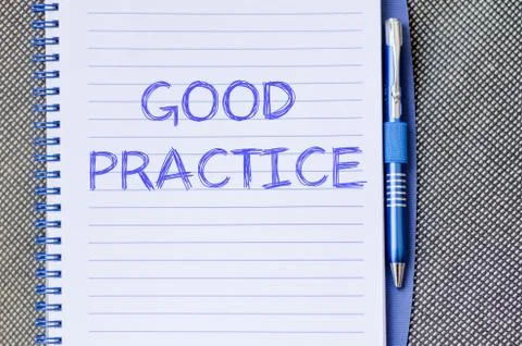 Good practice write on notebook Fotos Stock