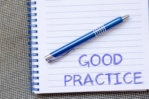 Good practice write on notebook Fotos Stock