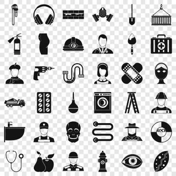 Good profession icons set, simple style Stock Illustration