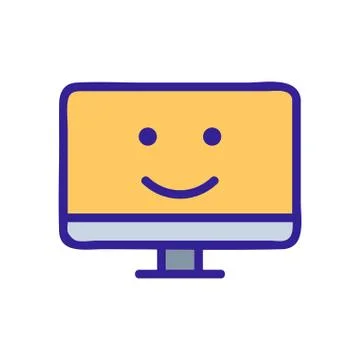 Good protected computer condition icon vector outline illustration Illustrazione stock