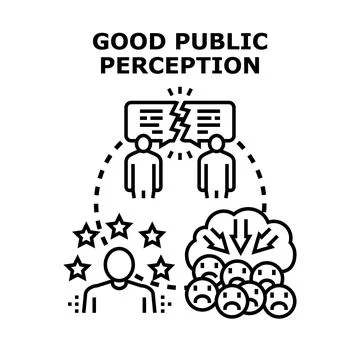 Good public perception showing reputation management concept Stock Illustration