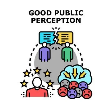 Good public perception showing reputation management concept Stock Illustration